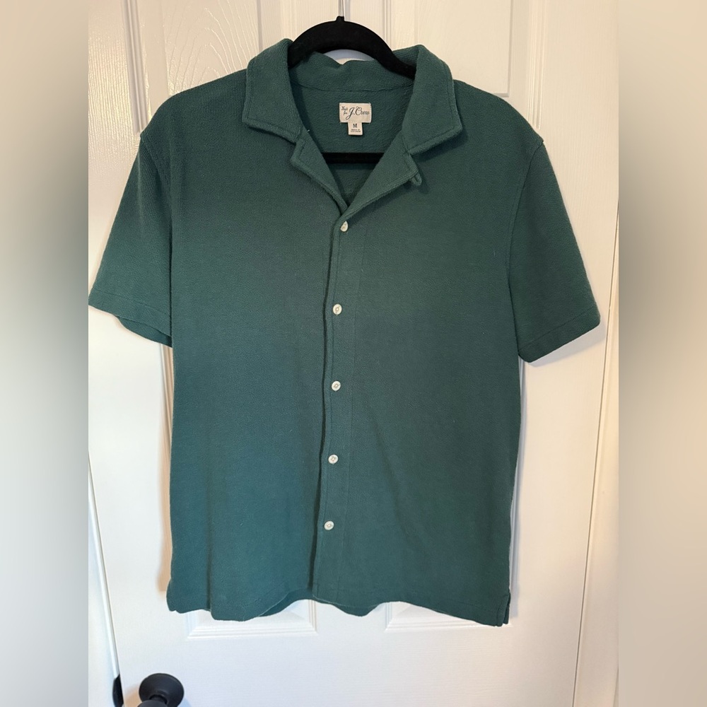 Jcrew Men’s Knit Button down polo sweater Green